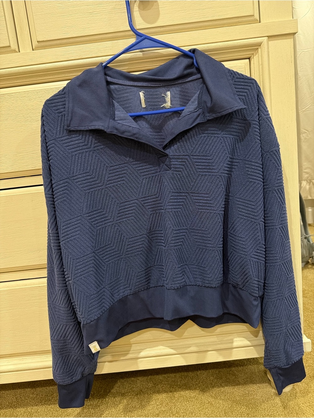 Simply Southern Navy Textured Polo Pullover